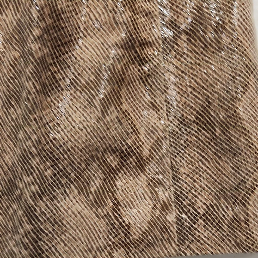 Zara Tan Patterned Mini Skirt Snake Print